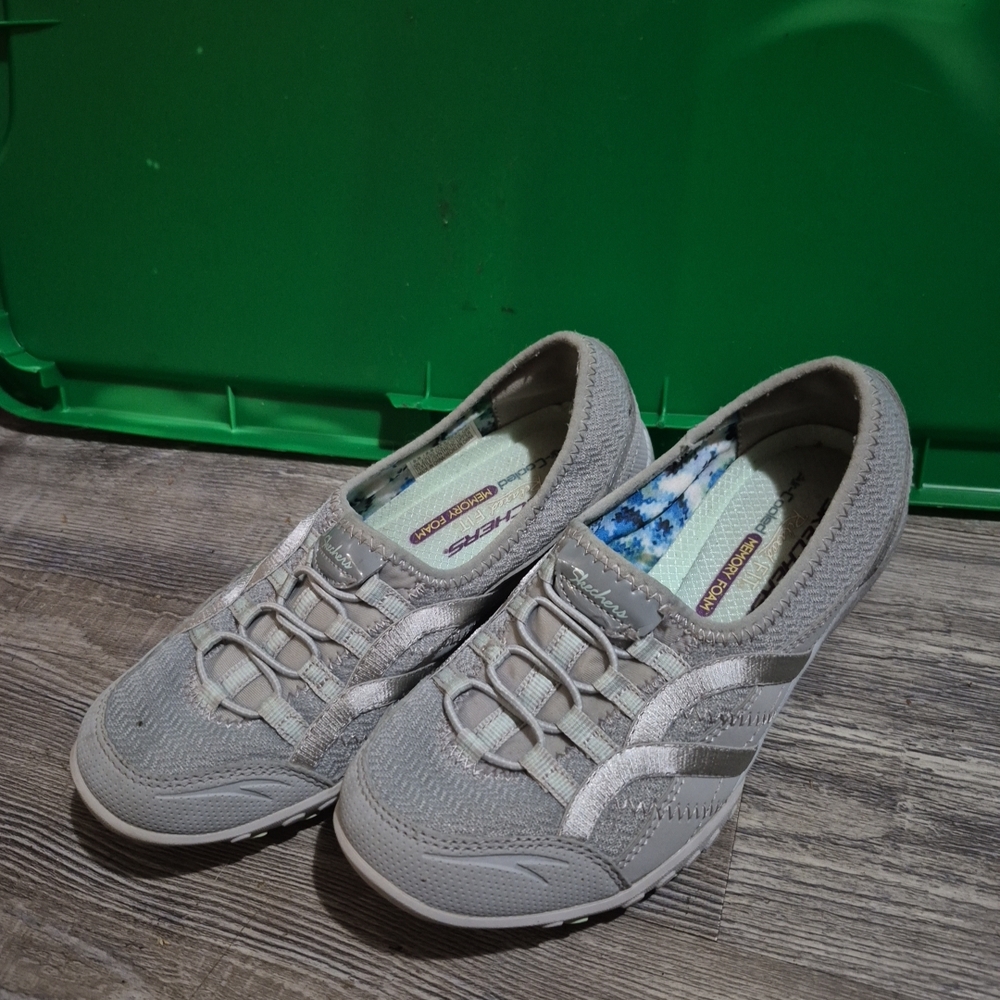 Skechers Men's Light Gray Slip-On Sneakers Air Memoery Foam